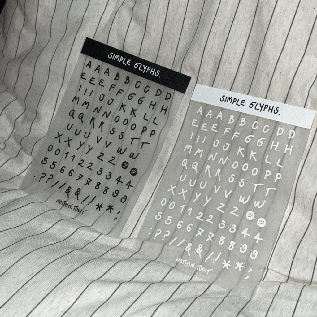 Simple Glyphs - Sticker Sheet (Black)