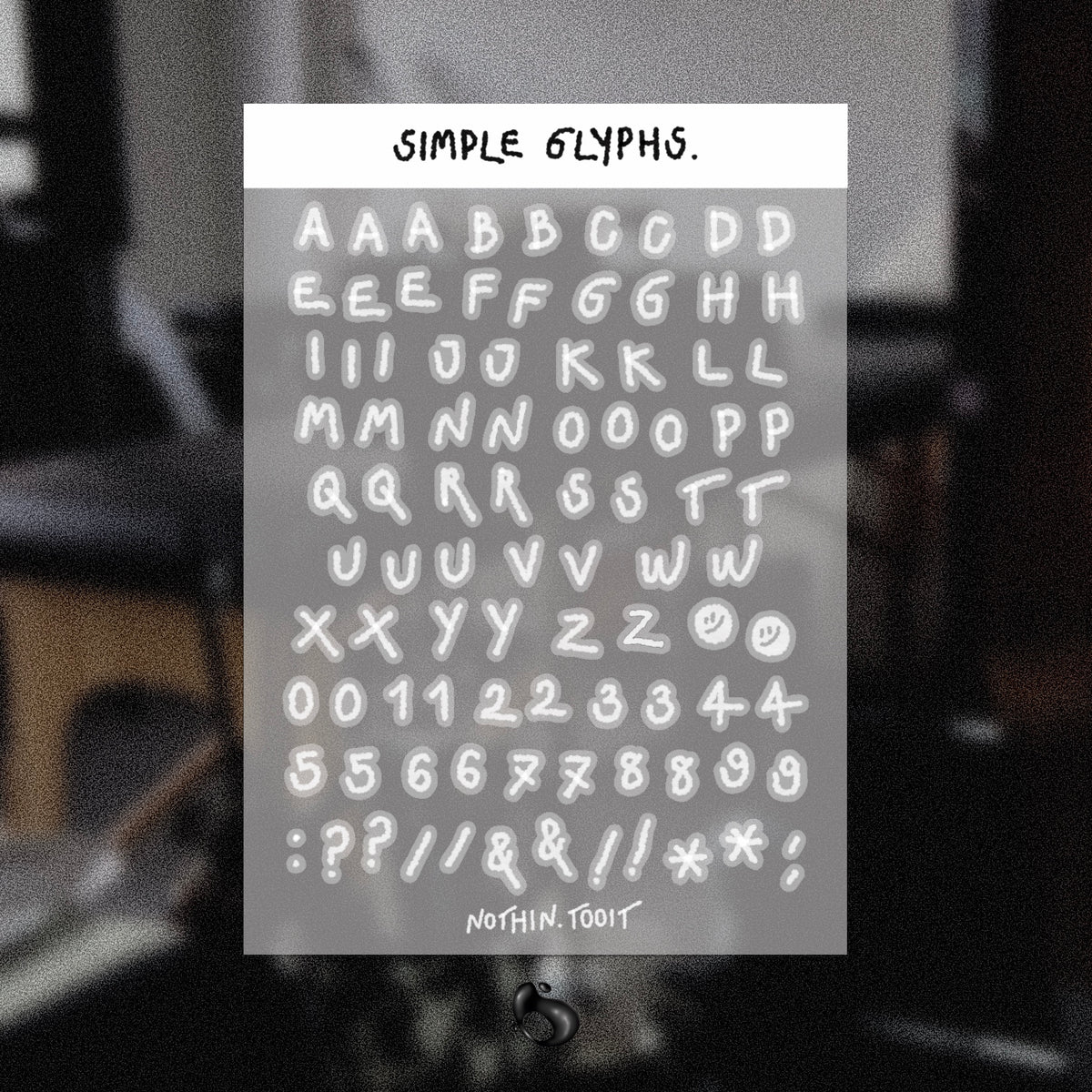 Simple Glyphs - Sticker Sheet (White)