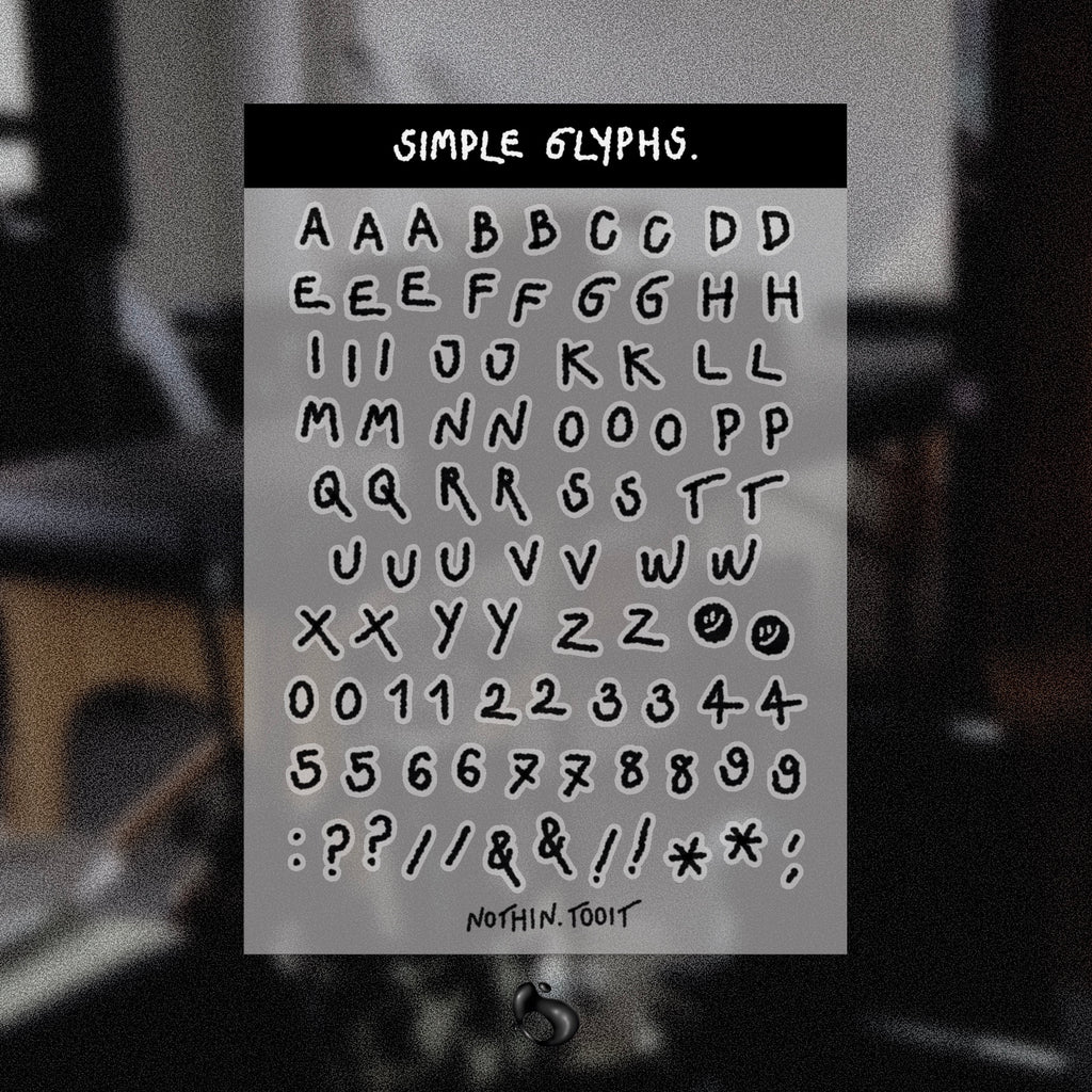 Simple Glyphs - Sticker Sheet (Black)