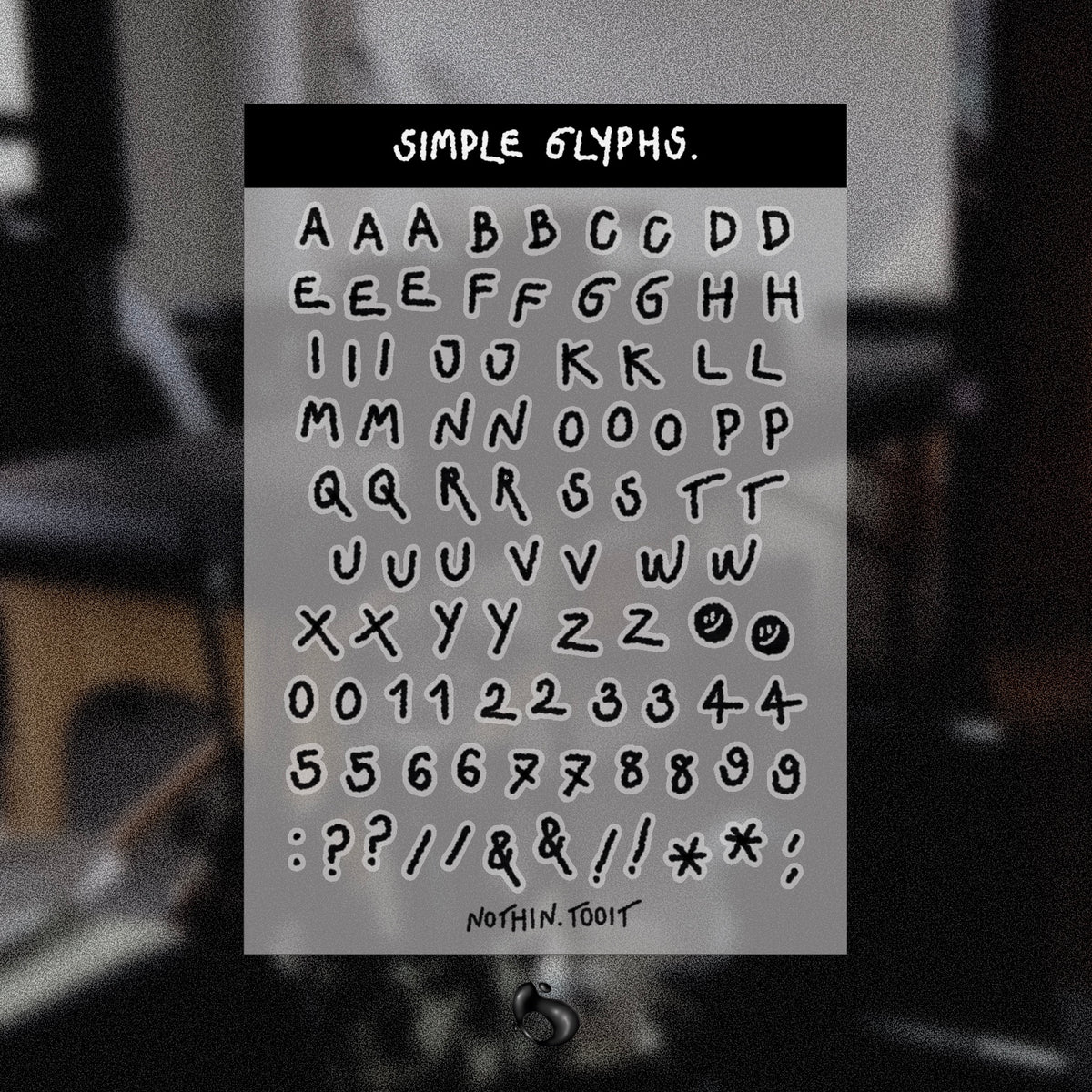 Simple Glyphs - Sticker Sheet (Black)