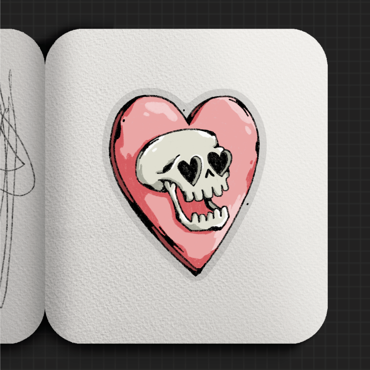 'Skull Heart' sticker