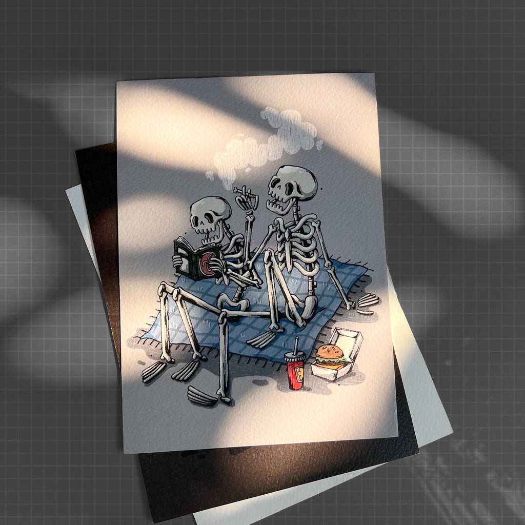 'Chilling dumbly' A5 Print